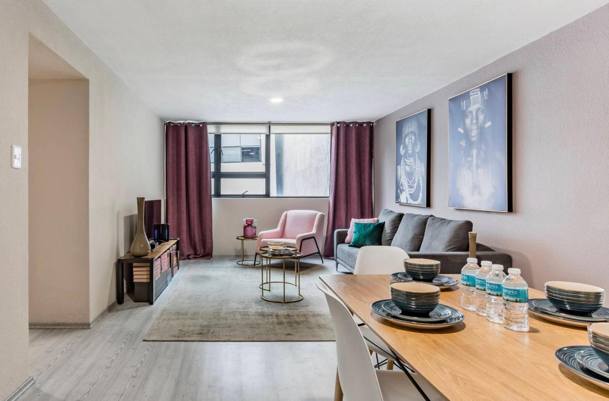 Cozy Roma Norte Flat - Parking- Wifi - Sleeps 6 مدينة مكسيكو المظهر الخارجي الصورة